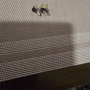 Silver Earrings with Amerhyst  Gemstone And White Crystals